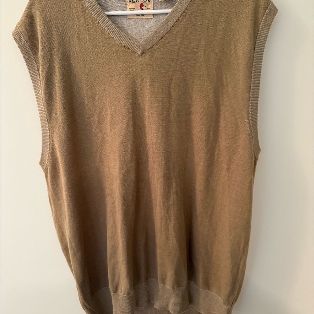 Tan Sleeveless Knit Sweater Vest